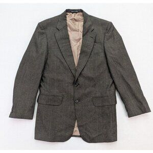 Daks London Vintage Men's Blazer Jacket Sport Coat Size 40L Brown Plaid